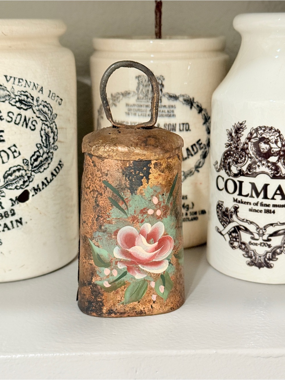 Antique Hand-Painted Floral Farmhouse Cowbell-1800’s - Picture 4 of 15